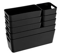 Lot de 8 organiseurs - Hauteur : 10 cm - Noir - Plateau tiroir - Convient pour tiroirs de 30 x 50 cm - Boîte de rangement - Système de rangement