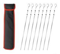 Lot de 8 ou 10 brochettes à kebab en acier inoxydable réutilisables - 43 cm - Résistantes à la rouille et faciles à nettoyer - Pour viande, légumes, poulet, grillades en plein air, barbecue