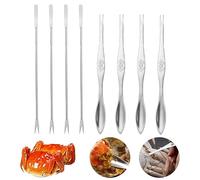 Lot de 8 outils à fruits de mer en acier inoxydable, pour un retrait facile de la viande, fourchettes multi-usages pour crabe, homard, crabe, noix, fourchettes à fruits de mer, pour la cuisine
