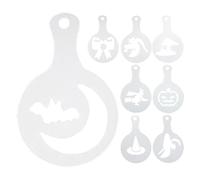 Lot de 8 outils d'art de café, pour Halloween, gaufrage à café pour latte art, moules réutilisables pour cuisine, restaurant, boulangerie, hôtel, pour décorer des biscuits, du pain, des pâtisseries