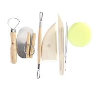 Lot de 8 outils de modelage en bois et métal pour poterie - Amélioration de la flexibilité du design de l'argile