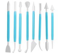 Lot de 8 outils de modélisation à double tête - Outils de modelage de gâteau - Outils de modélisation - Outil de poterie - Outil de décoration de gâteau approprié pour l'artisanat