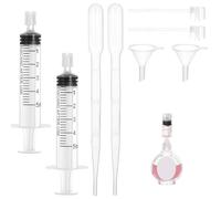 Lot de 8 outils de recharge de parfum en plastique transparent pour décanteur de parfum, entonnoir, seringue, distributeur pour liquide de Cologne, échantillon d'huiles essentielles, utilisation en