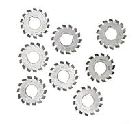 Lot de 8 outils d'engrenage HSS M1.5 Module 20° Angle de pression Involute Fraise Bit pour engrenages biseautés Acier Laiton Travail du bois Tour Métal Kit d'outils