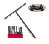 Lot de 8 outils pour voiture télécommandée, embouts JIS et Allen, embouts de tournevis magnétiques en acier S2 avec mini clé à douille à poignée en T, outil d'écrou de roue de 7 mm pour outils