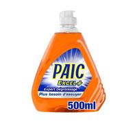 LOT DE 8 - PAIC Excel + - Liquide vaisselle expert dégraissage 500 ml