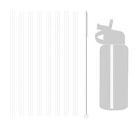 Lot de 8 pailles de rechange en plastique réutilisables, compatibles avec les bouteilles d'eau Hydro Flask de 500 à 1800 ml et d'autres marques, avec 1 brosse de nettoyage, parfaites pour toutes les