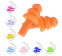 Lot De 8 Paires De Bouchons D Oreilles Réutilisables En Silicone Pour Réduction Du Bruit Protection Auditive Pour La Natation Le Ronflement Les Concerts Le Travail Les Endroits Bruyants