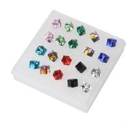 Lot de 8 paires de boucles d'oreilles carrées en forme de sucre pour cristal avec design coloré, clous en plastique léger, parfaites pour diverses tenues (02)