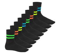 Lot de 8 paires de chaussettes Neon Glow mixte Coupe confortable grâce à la structure en élasthanne et bandeau en piqué Qualité Celodoro