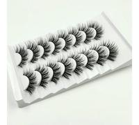 Lot de 8 paires de cils 3D en vison en gros, pas de cils de vison cruels, faux cils artificiels en vrac, faux cils naturels