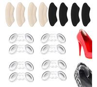 Lot de 8 Paires de Coussinets de Talon avec Adhésif Fort - Semelles Antidérapantes pour Chaussures Lâches, Confortables et Anti-Ampoules, Parfaites pour Talons Hauts et Chaussures de Taille Inada