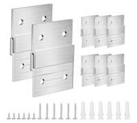 Lot de 8 paires de crochets de fixation murale en aluminium robuste de 5,1 cm pour miroirs, images, panneaux d'art, armoires, tableaux blancs invisibles