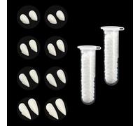 Lot de 8 paires de dents de vampire, 4 tailles de crocs de vampire avec 2 tubes de colle à dents, dents phosphorescentes pour Halloween, accessoires de fête d'Halloween