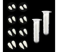 Lot de 8 Paires de Dents de Vampire - 4 Tailles - Fausses prothèses de Vampire - avec 2 Tubes de Colle - pour Halloween, Costume et fête