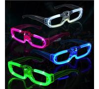 Lot de 8 paires de lunettes de fête néon - Lunettes lumineuses à LED - Lunettes de soleil lumineuses - Lunettes de soleil pour festival des années 80 et 90 - Pour anniversaire, carnaval, festival -