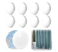 Lot de 8 paires de rideaux de douche magnétiques - Poids de rideau de douche magnétiques - Aimants en bas - Poids de rideau d'extérieur - Convient pour nappes, rideaux intérieurs, rideaux extérieurs,