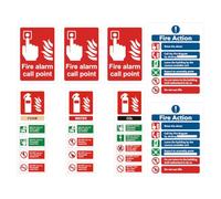 Lot de 8 panneaux de sécurité incendie, autocollants en mousse pour extincteur CO2, avis d'action et point d'appel d'alarme en PVC, autocollant mat imperméable pour lieu de travail