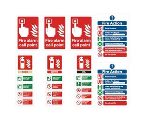 Lot de 8 panneaux de sécurité incendie, autocollants en mousse pour extincteur CO2, avis d'action et point d'appel d'alarme en PVC, autocollant mat imperméable pour lieu de travail