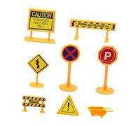 Lot de 8 panneaux de signalisation routière en plastique pour maison de poupée, construction de ville miniature et jeux de rôle éducatifs pour enfants, accessoires de maison de poupée, accessoires de