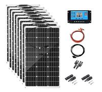 Lot de 8 panneaux solaires flexibles 300 W - Chargeur monocristallin pliable 12 V avec contrôleur de charge 40 A pour camping-car hors réseau, camping-car, camping-car, toit de bateau