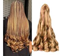 Lot de 8 paquets d'extensions de cheveux bouclés à tresser en spirale pour tresses P27/30 - 61 cm - 75 g - P27/30 - 61 cm - P27/30