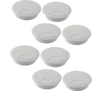 lot de 8 passages de câbles bureau 60mm - couleur [blanc] - passage de câbles avec joint anti-poussière pour divers bureaux et plans de travail | prise de câble ronde en plastique ABS | sortie de câbl