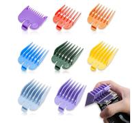 Lot de 8 peignes colorés de rechange Guide Ensemble Peigne pour Sabot Wahl Tondeuse Cheveux Clip Métallique pour tondeuse et tondeuse pour Accessoires de Tondeuse de Rechange