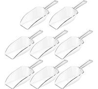 Lot de 8 pelles de cuisine en plastique transparent multi-usages pour mariage, bonbons, desserts, poudres de protéines, crème glacée, café, thé (16,5 cm)