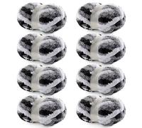 Lot de 8 pelotes de fil épais pour tricot à la main - Fil chenille épais pour crochet et crochet avec Jumbo moelleux et super volumineux - 28 m de long - 218,3 g par écheveau (noir blanc gris)