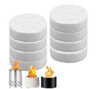 Lot de 8 pelotes de laine céramique pour bioéthanol, 8,6 x 2,5 cm, rondes, résistantes à la chaleur, pour cheminée de table au bioéthanol, accessoires de cheminée au bioéthanol