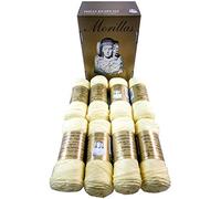 Lot de 8 Pelotes Zepelines de Fil Titre Ne 5/2 en coton perlé 100% égyptien mercerisé pour tricot ou crochet. (70 gr. *8 unités.) (JAUNE_03)