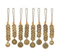 Lot de 8 pendentifs Feng Shui chinois 5 + six pièces de monnaie d'empereur, 8 pièces, 8 breloques porte-bonheur pour la maison, la voiture, la décoration, symbolisant la chance, la santé, la richesse