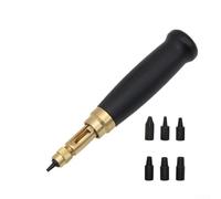 Lot de 8 perforateurs automatiques pour cuir avec 7 pointes interchangeables de 1,0 à 4 mm pour un poinçonnage précis en métal robuste pour les artisans et les travailleurs du cuir