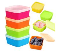 Lot de 8 petites boîtes de congélation en plastique avec couvercle - Petites boîtes de conservation avec couvercle - Réutilisables pour sauces et épices (carrées)