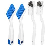 Lot de 8 petites brosses de nettoyage pour évier avec poignée, brosse de nettoyage pour porte coulissante ou fenêtre pour usage domestique, salle de bain (2 bleus + 2 brosses pour robinet, 2)