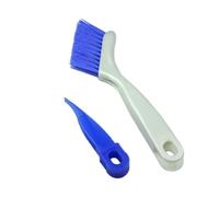 Lot de 8 petites brosses de nettoyage pour évier avec poignée, porte coulissante ou fenêtre pour usage domestique, salle de bain (grande brosse bleue, 2)