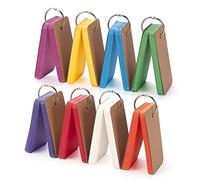 Lot de 8 petites cartes vierges en papier kraft blanc avec classeur à anneaux - 5,6 x 8,9 cm - 50 fiches pour étudier, apprendre, mémoire, marque-page et carte de vœux DIY