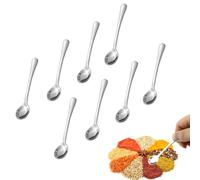 Lot de 8 petites cuillères en acier inoxydable de 7,5 x 1,6 cm pour condiments, mini cuillères pour bocaux de sel, sucre, miel