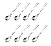 Lot de 8 petites cuillères en acier inoxydable pour épices, sucre, sel, poivre, miel, convient pour la cuisine (argenté)