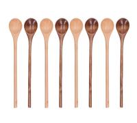 Lot de 8 petites cuillères en bois de 20 cm, cuillère à miel pour thé, cuillère de cuisine en bois pour mélanger, servir, cuisiner