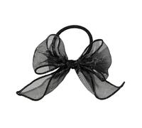 Lot de 8 petits élastiques en tulle pour queue de cheval avec nœud - Mini élastiques pour cheveux fins, tresses, dreads - Noir