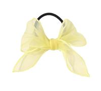 Lot de 8 petits élastiques en tulle pour queue de cheval avec nœud - Mini élastiques pour cheveux fins, tresses, dreads - Jaune