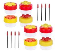 Lot de 8 petits outils d'alimentation en forme de colibri avec 8 brosses en forme de fleur, faciles à remplir et à nettoyer, couleurs vives qui attirent les colibris