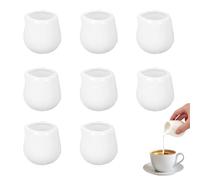 Lot de 8 petits pichets à lait en porcelaine blanche de 50 ml, pichet à mousse de lait avec bec verseur, pour café, sauce, lait, crème