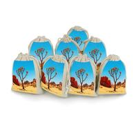 Lot de 8 petits sacs en toile de jute Joshua Tree National Park - Sacs cadeaux en toile de jute pour les fêtes et les festivals ainsi que pour les bonbons faits à la main - Sacs de rangement