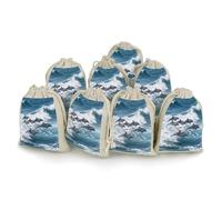 Lot de 8 petits sacs en toile de jute, motif dauphin dans la mer, sacs cadeaux en toile de jute adaptés pour les fêtes et les festivals ainsi que pour les bonbons, sacs cadeaux faits à la main