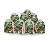 Lot de 8 petits sacs en toile de jute motif ours polaire Lavande Petit sac cadeau en toile de jute pour fêtes et festivals ainsi que sacs cadeaux faits à la main Sacs de rangement alimentaire