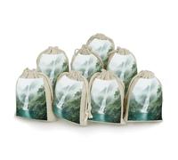 Lot de 8 petits sacs en toile de jute, petits sacs en toile de jute cascade de montagne, sacs cadeaux lavande, petits sacs cadeaux en toile de jute adaptés pour les fêtes et les festivals ainsi que