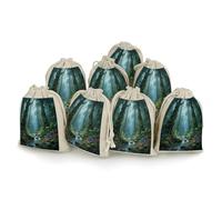 Lot de 8 petits sacs en toile de jute, petits sacs en toile de jute tropicale, sacs cadeaux en toile de jute adaptés pour les fêtes et les festivals ainsi que pour les bonbons, sacs cadeaux faits à la